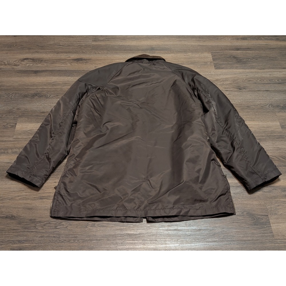 Banana Republic Mens XL Brown Nylon Field Jacket Corduroy Collar Barn Coat XL - Picture 3 of 5